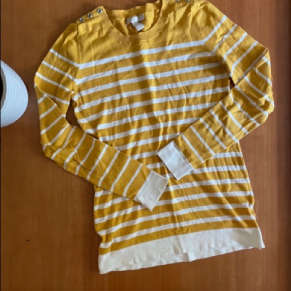 Banana republic yellow and white striped sweater